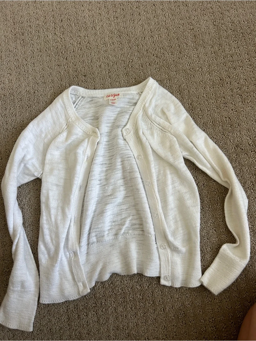 Cat & Jack White Lightweight Knit Cardigan